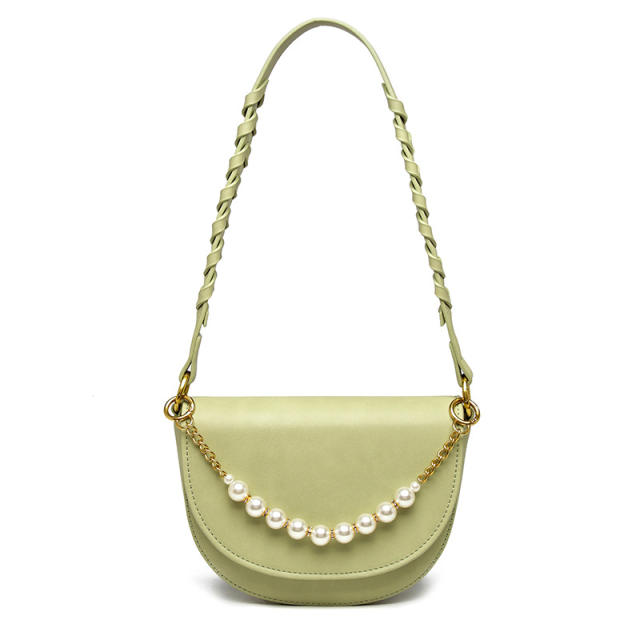 Pearl chain swet color shoulder bag