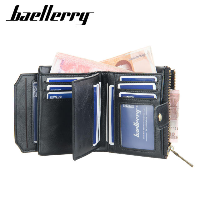 Short style multiple card hold slots purse
