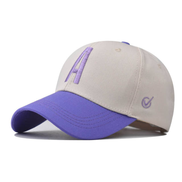 New capital letter A embroidered cotton baseball cap