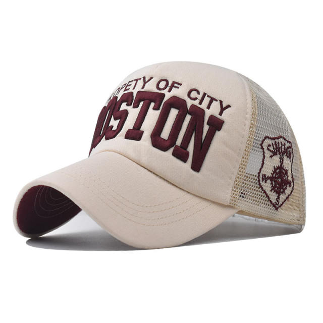 New boston embroidered cotton baseball cap