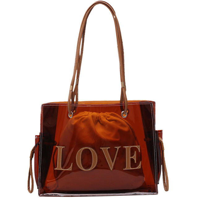 Transparent large capacity tote bag