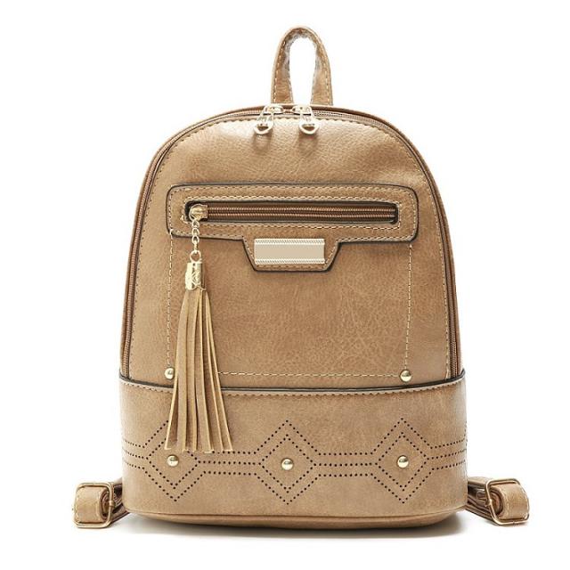 Tassel zipper PU backpack