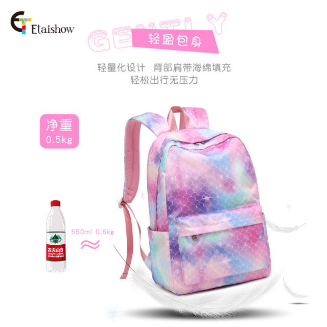 New arrival sweet pink color large capacity backpack