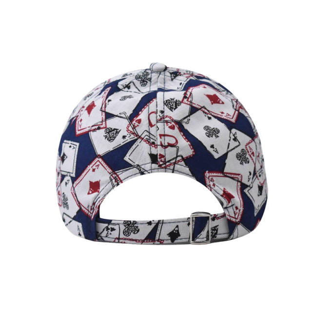 New Poker printed cotton baseball cap