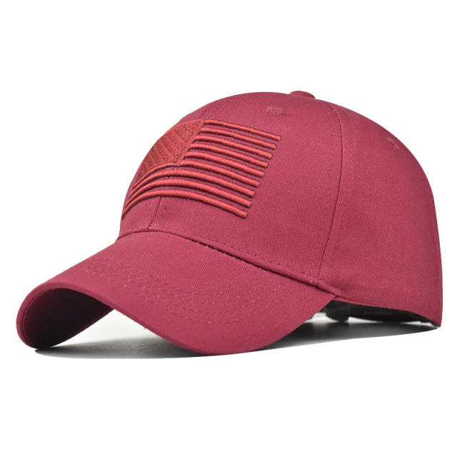 Solid color American flag baseball cap