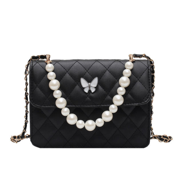 Vintage pearl handle crossbody bag