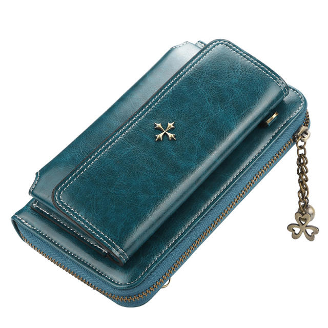 Solid color metal cross tassel crossbody bag purse