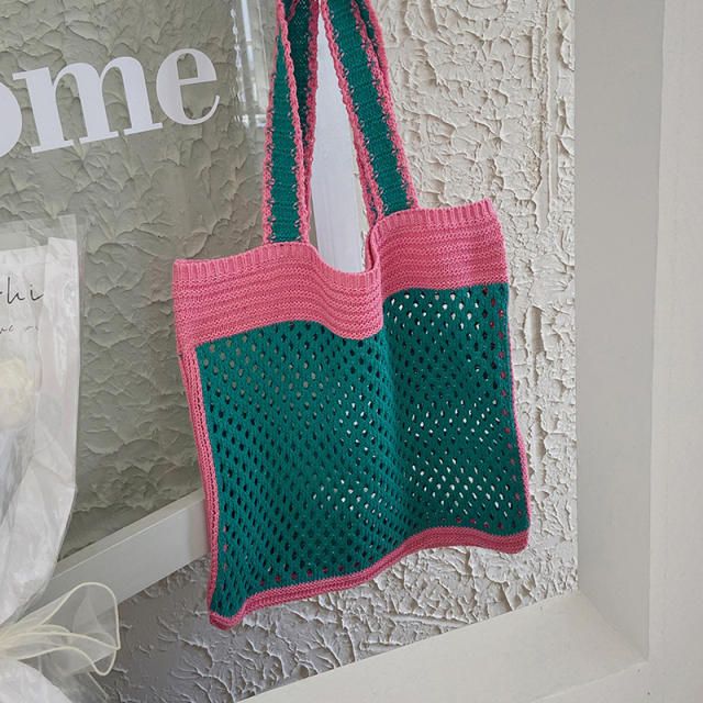 Personality knitted tote bag for women