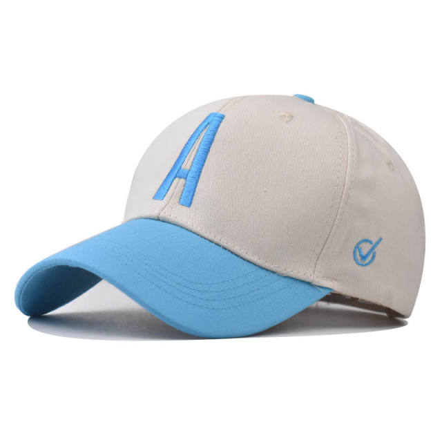 New capital letter A embroidered cotton baseball cap