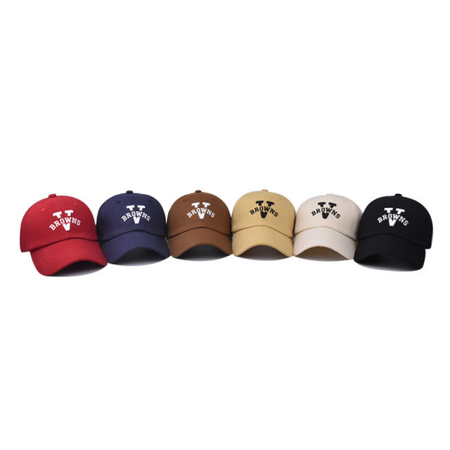 New V-shaped embroidered cotton baseball cap