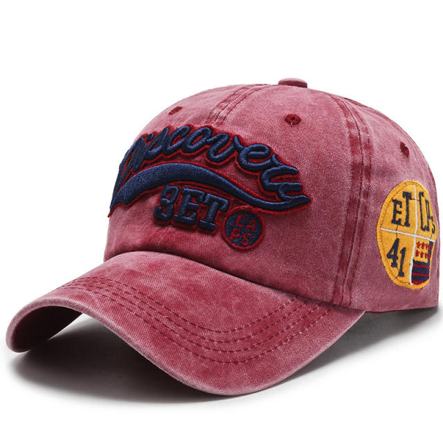 Embroidered letter baseball cap