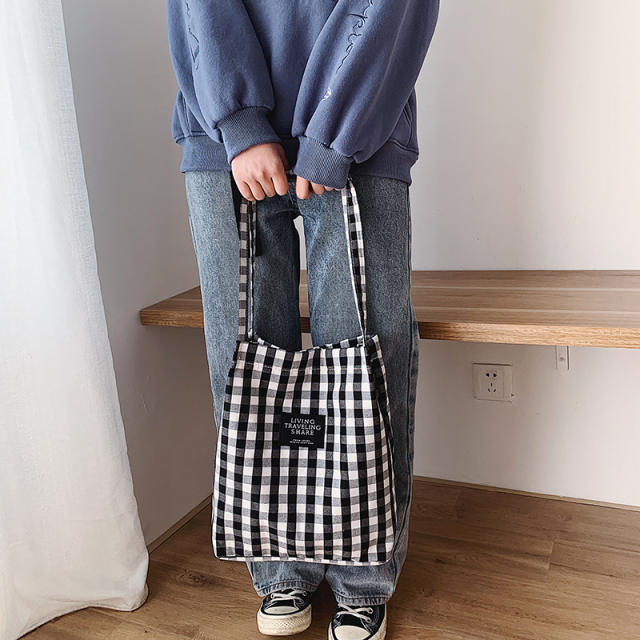 Classic plaid tote bag