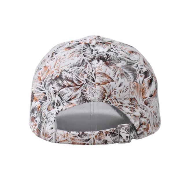 New leaf printed cotton baseball cap