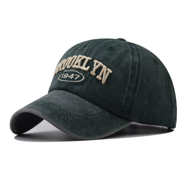 New BROOKLYN letter cotton baseball cap