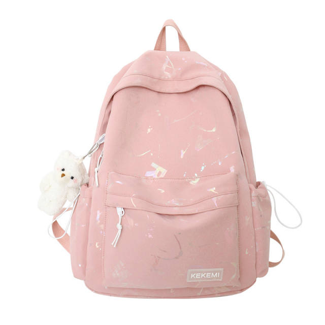 Graffiti reflective schoolbag casual high school student backpack