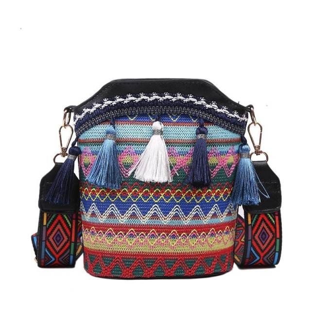 Boho tassel bucket shoulder bags