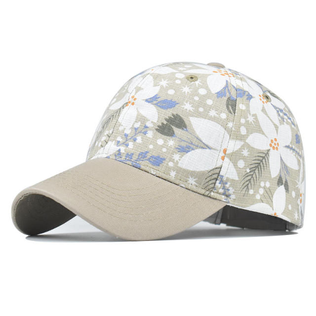 Grey printed popular baseball cap