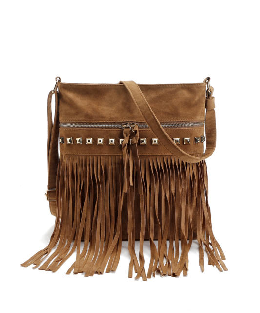 Vintage long tassel crossbody bag