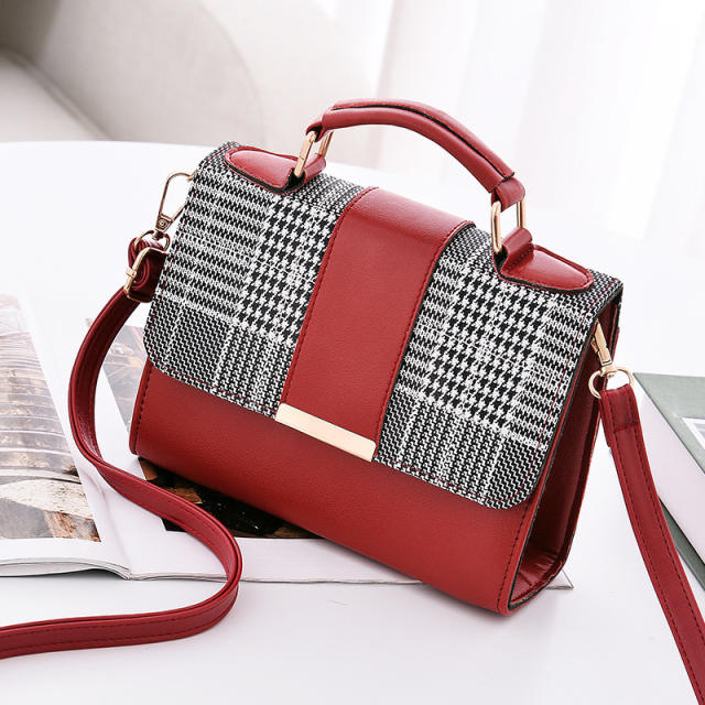 Plaid design crossbody bag