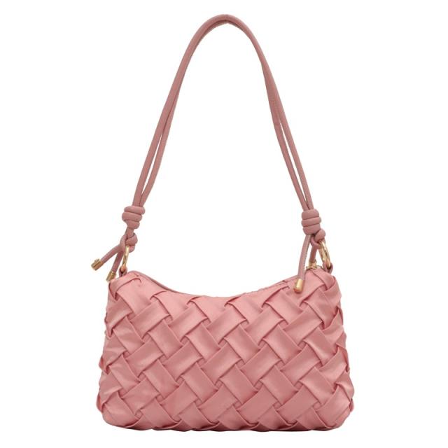 2022 Solid color braided shoulder bag