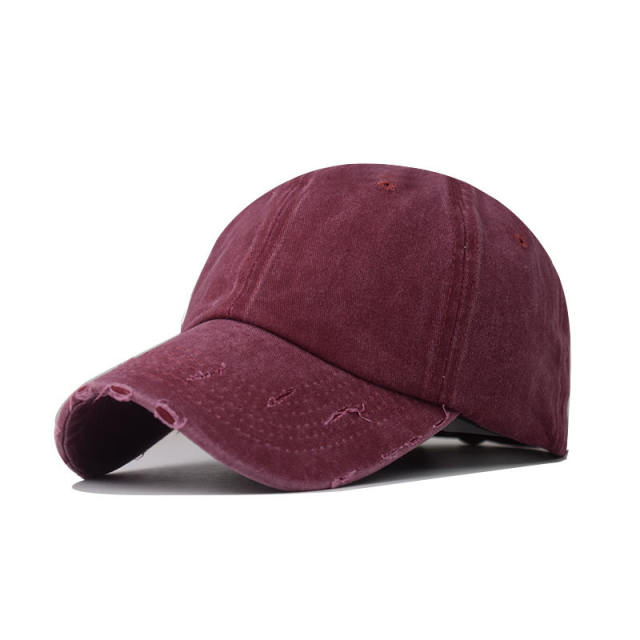 Solid color adjustable high ponytails baseball cap