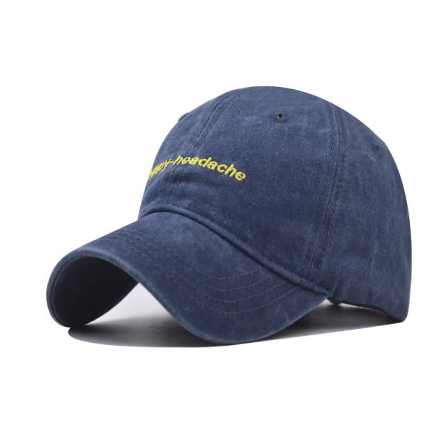 New happy headache letter embroidered cotton baseball cap