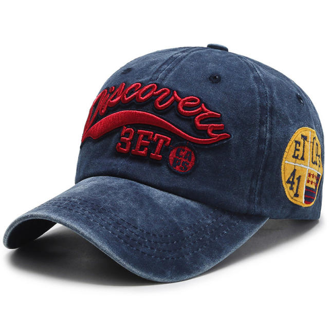 Embroidered letter baseball cap