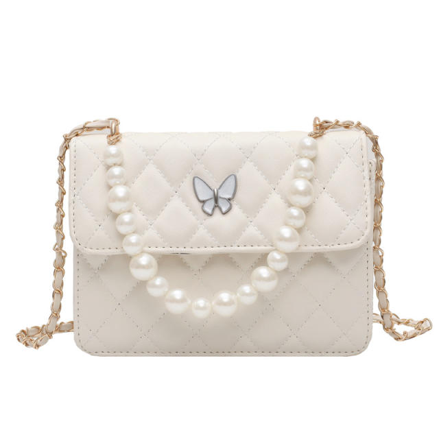 Vintage pearl handle crossbody bag