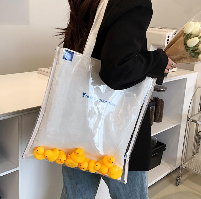 Large capacity cute duck clear bag