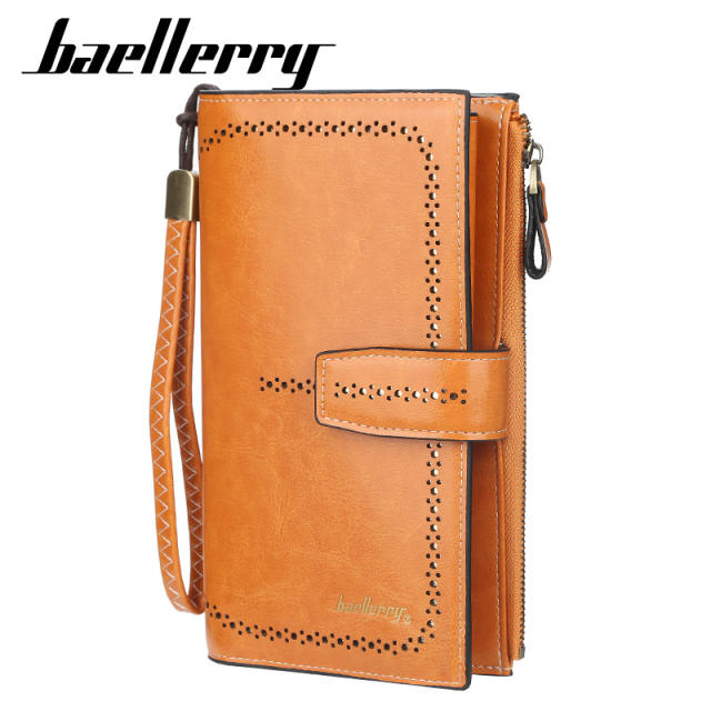 Multiple card slots zipper leather purse