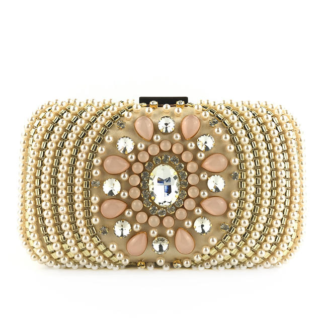 Pearl crystal evening bags