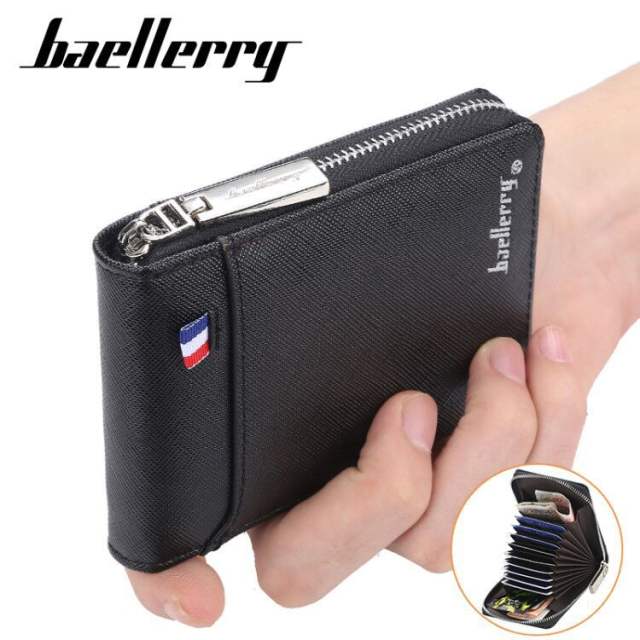 Multiple card hold slots zipper purse