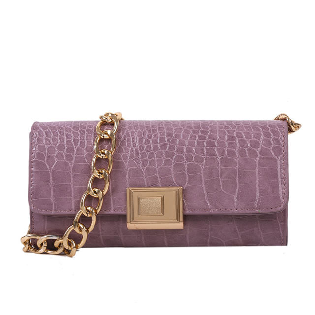 Solid color elegant baguette bag