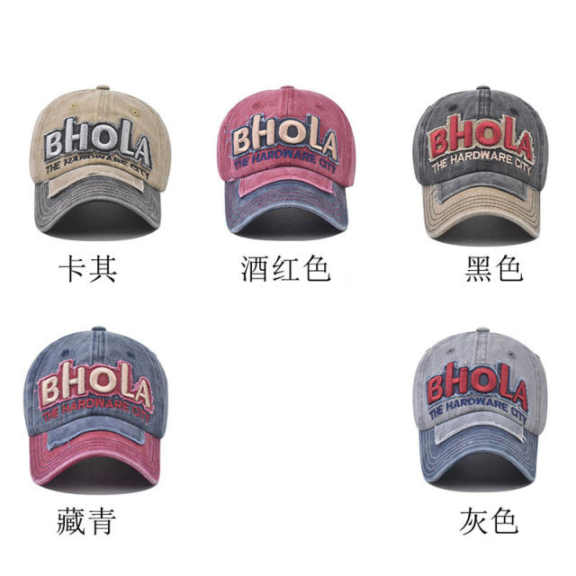 New BHOLA embroidered cotton baseball cap