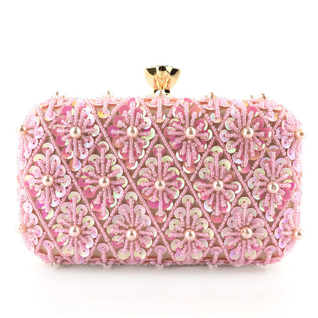 Sequined pearl evening bags