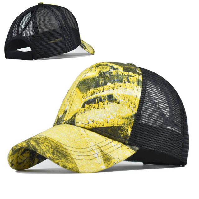 Tie-dye adjustable high ponytails baseball cap