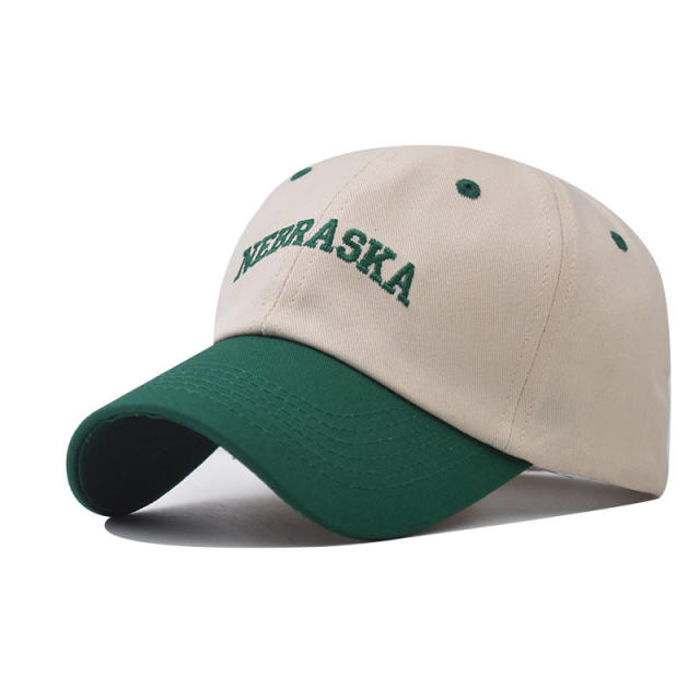 New NEBRASKA letter embroidered cotton baseball cap