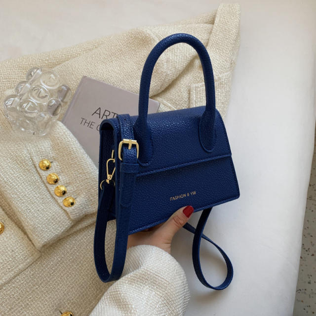 Solid color square handbag