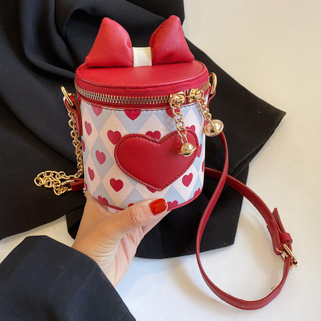Sweet bow heart bucket bag
