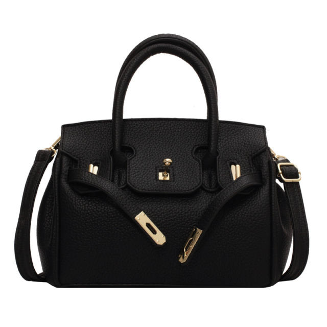 Classic solid color large capacity handbag