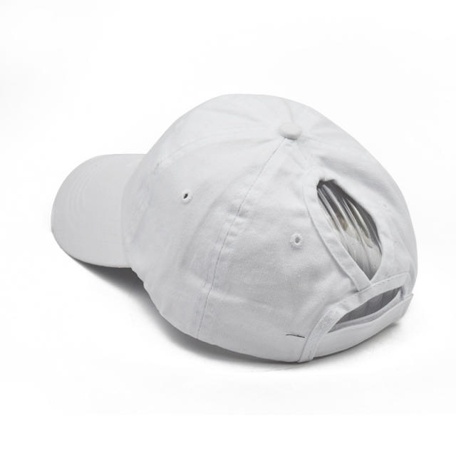 Simple solid color high ponytails baseball cap