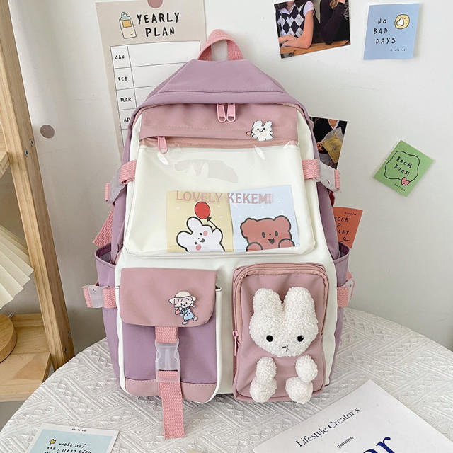 Large capacity cute rabbit student backpack
