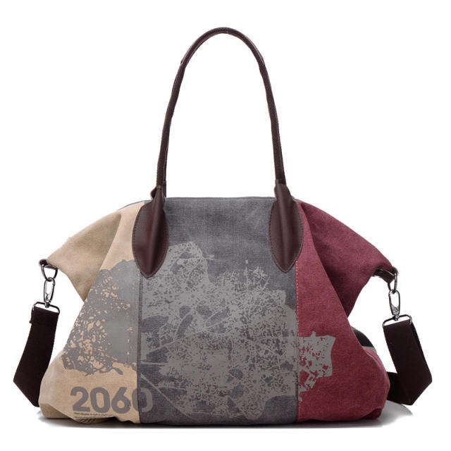 Fashion printed canvas handbag
