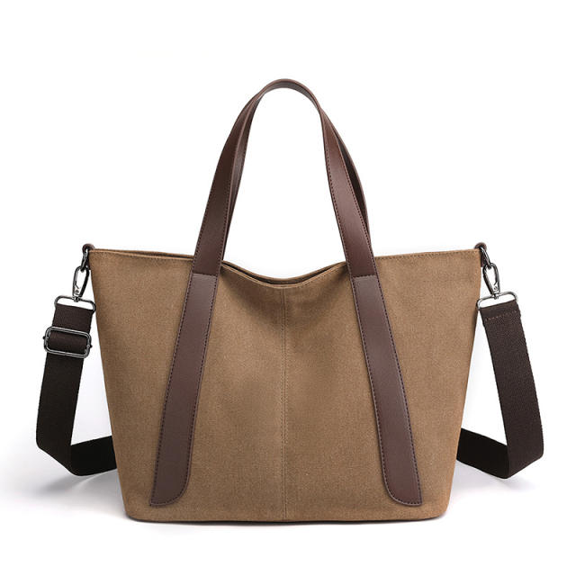 Solid color simple canvas tote bag