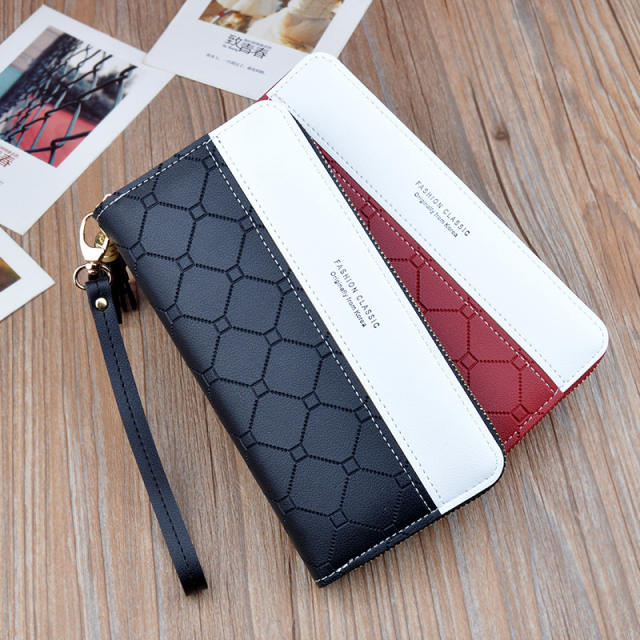 Fashion double color tassel long style purse