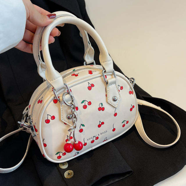 Summer design sweet cherry pattern handbag