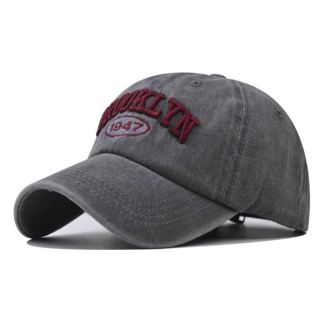 New BROOKLYN letter cotton baseball cap