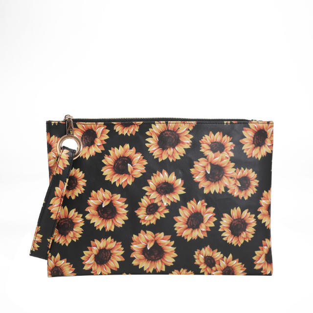 Occident fashion color printing pu clutch