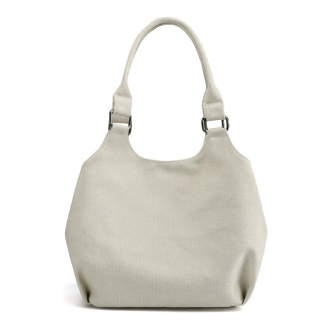 Fashion solid color canvas handbag