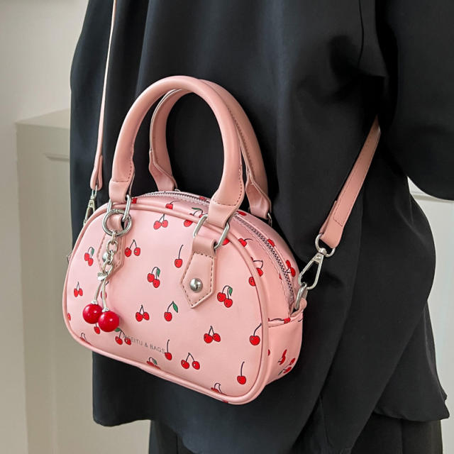 Summer design sweet cherry pattern handbag